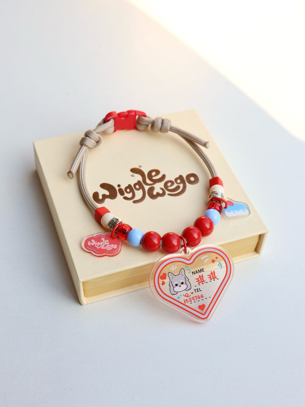 Personalised ID Tag Necklace-Strawberry Frosting