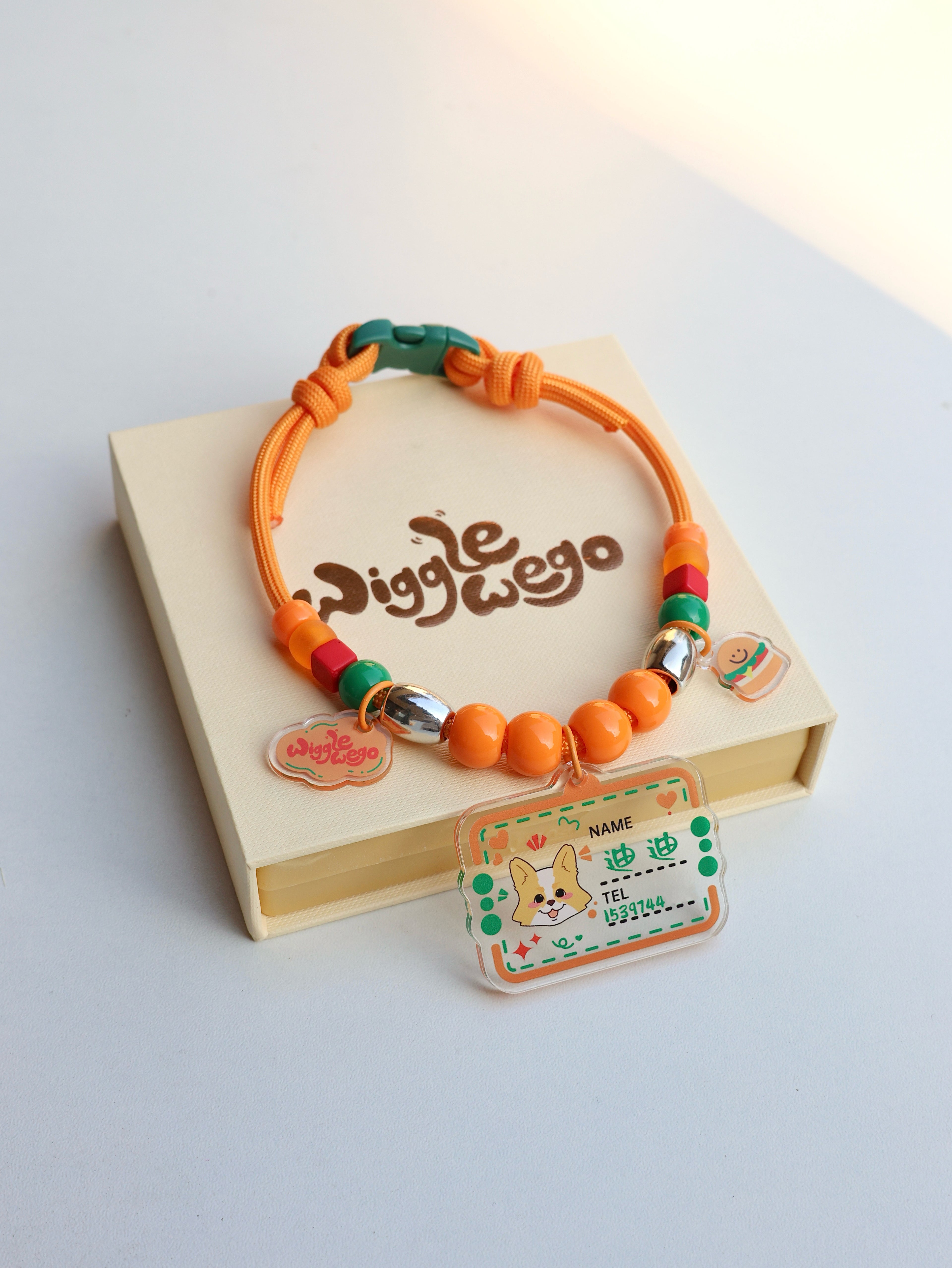 Personalised ID Tag Necklace-Cheeseburger