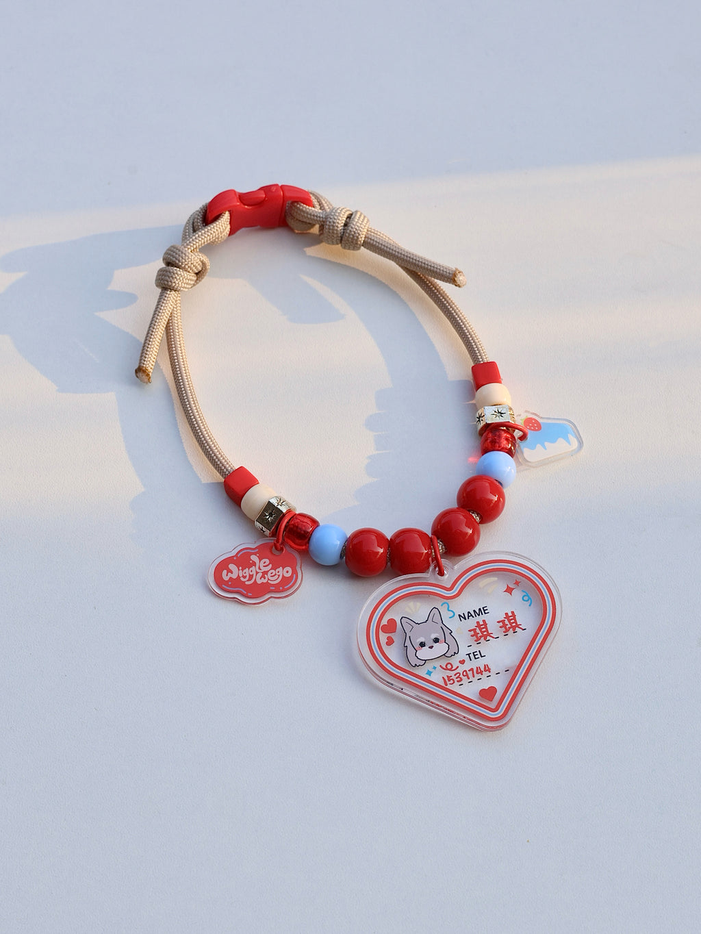 Personalised ID Tag Necklace-Strawberry Frosting