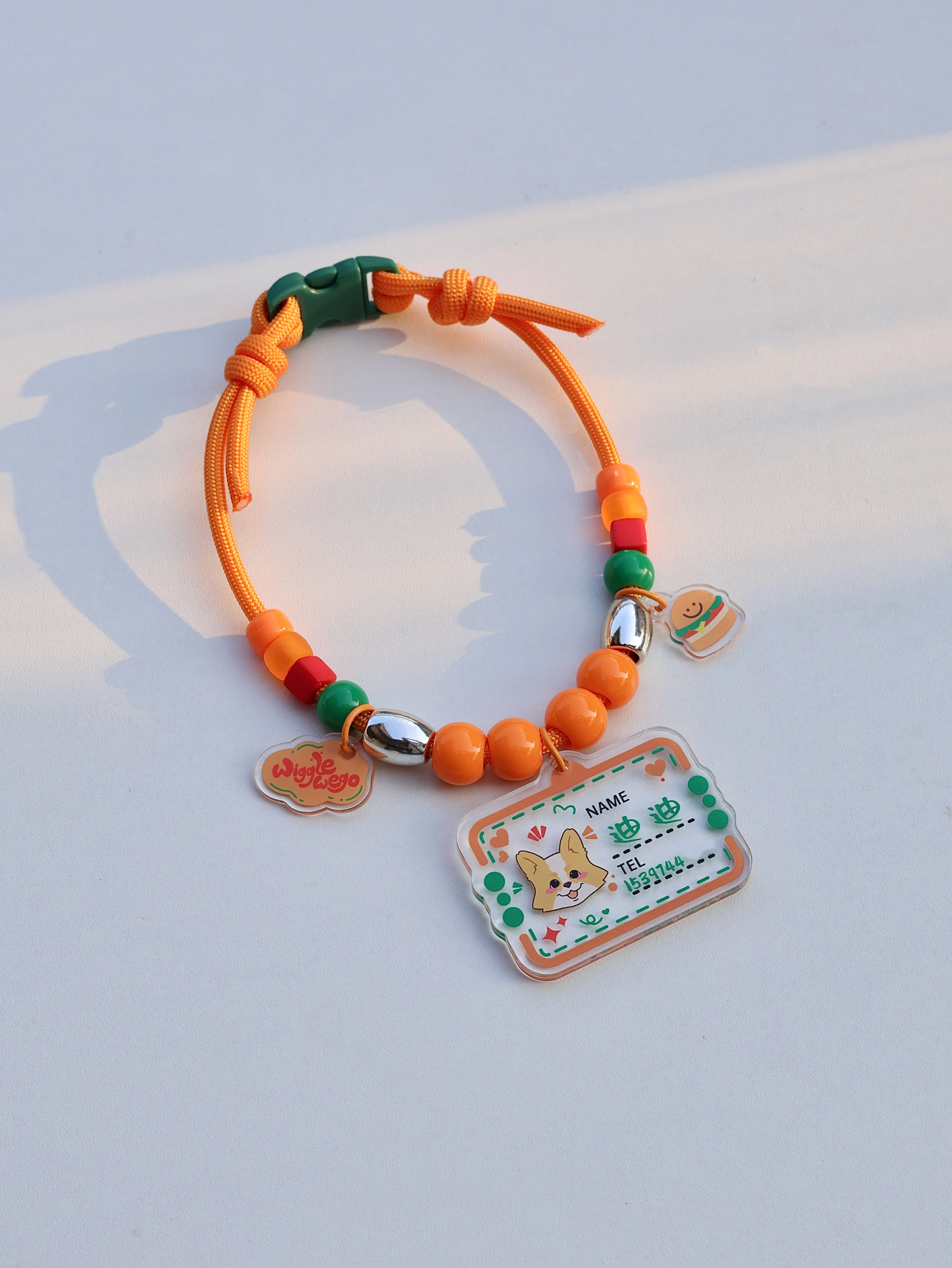 Personalised ID Tag Necklace-Cheeseburger