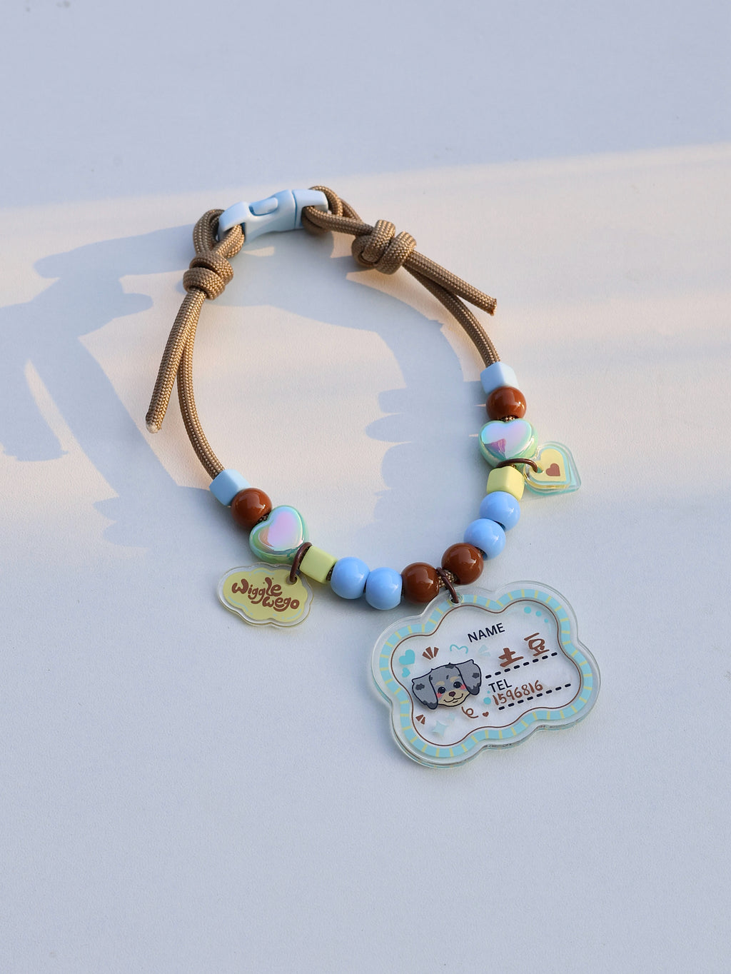 Personalised ID Tag Necklace-Sea Salt Latte